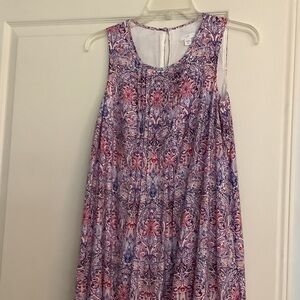 J. Jill Pink and Blue Patterned Maxi Dress